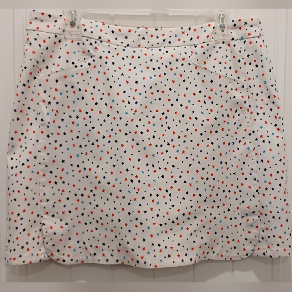 Jessica Riley Mini Skort with Star Pattern Sz Lg. #H01